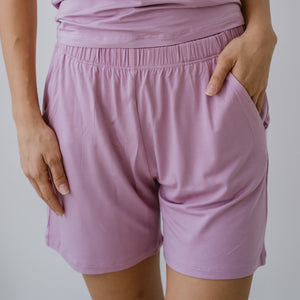 Everyday Bra-less Modal® Fabric Loungewear Set in Cloud Lilac (With In-Built Cups)