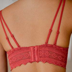 Lace Contour Super Push Up Wireless Bra in Poppy