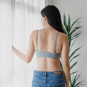 Perky Lift! Lash-Lace Seamless Push Up Wireless Bra in Sunset Blue