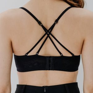 Lift It Up! V2.0 Lace 100% Non-Slip Super Push Up Strapless Wireless Bra in Black