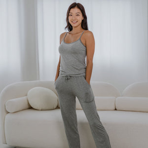 Everyday Bra-less Modal® Fabric Camisole Bra Top in Cloud Gray (With In-Built Cups)