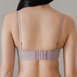 Perky Lift! Lash-Lace Seamless Push Up Wireless Bra in Sunset Plum