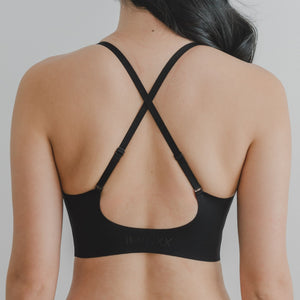 air-ee V-Neck Seamless Pullover Bra (Signature Edition) in Black