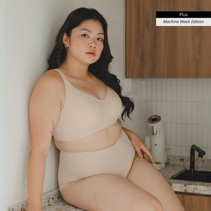 Forme+ V-plunge Wireless Seamless Bra (Machine Wash Edition) in Barely Nude
