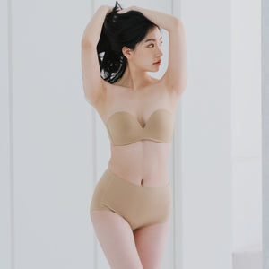5th Gen 100% Non-Slip Strapless Wireless Bra in Toffee Cream