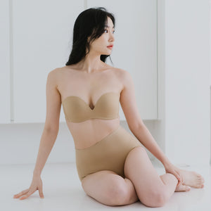 5th Gen 100% Non-Slip Strapless Wireless Bra in Toffee Cream