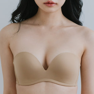 5th Gen 100% Non-Slip Strapless Wireless Bra in Toffee Cream