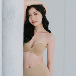 5th Gen 100% Non-Slip Strapless Wireless Bra in Toffee Cream