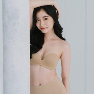 5th Gen 100% Non-Slip Strapless Wireless Bra in Toffee Cream
