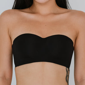 Full Scoop! Seamless Lightly-lined Anti-slip Strapless Wireless Bra in Black
