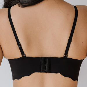 Buttery Lash-Lace! Seamless Super Push Up Wireless Bra in Black