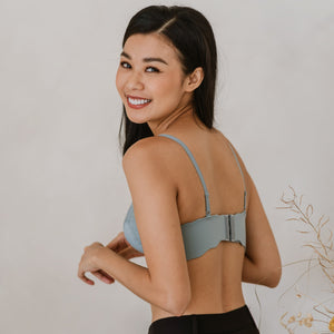 Buttery Lash-Lace! Seamless Super Push Up Wireless Bra in Dusty Sky
