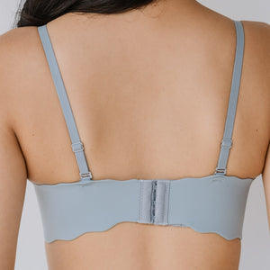 Buttery Lash-Lace! Seamless Super Push Up Wireless Bra in Dusty Sky