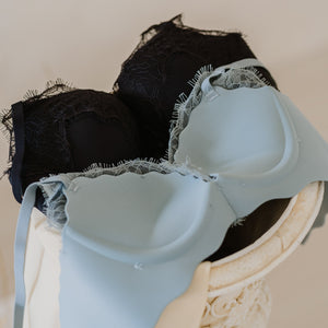 Buttery Lash-Lace! Seamless Super Push Up Wireless Bra in Black