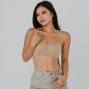 Full Scoop! Seamless Lightly-lined Anti-slip Strapless Wireless Bra in Biscotti Nude