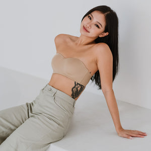 Full Scoop! Seamless Lightly-lined Anti-slip Strapless Wireless Bra in Biscotti Nude
