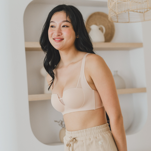 Oompharific! Anti-Slip Super Push Up Seamless Wireless Bra in Pinkish Nude