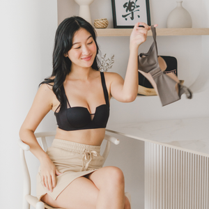 Oompharific! Anti-Slip Super Push Up Seamless Wireless Bra in Black