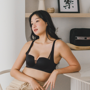 Oompharific! Anti-Slip Super Push Up Seamless Wireless Bra in Black