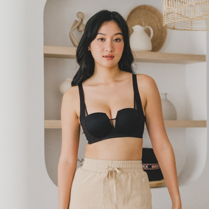 Oompharific! Anti-Slip Super Push Up Seamless Wireless Bra in Black