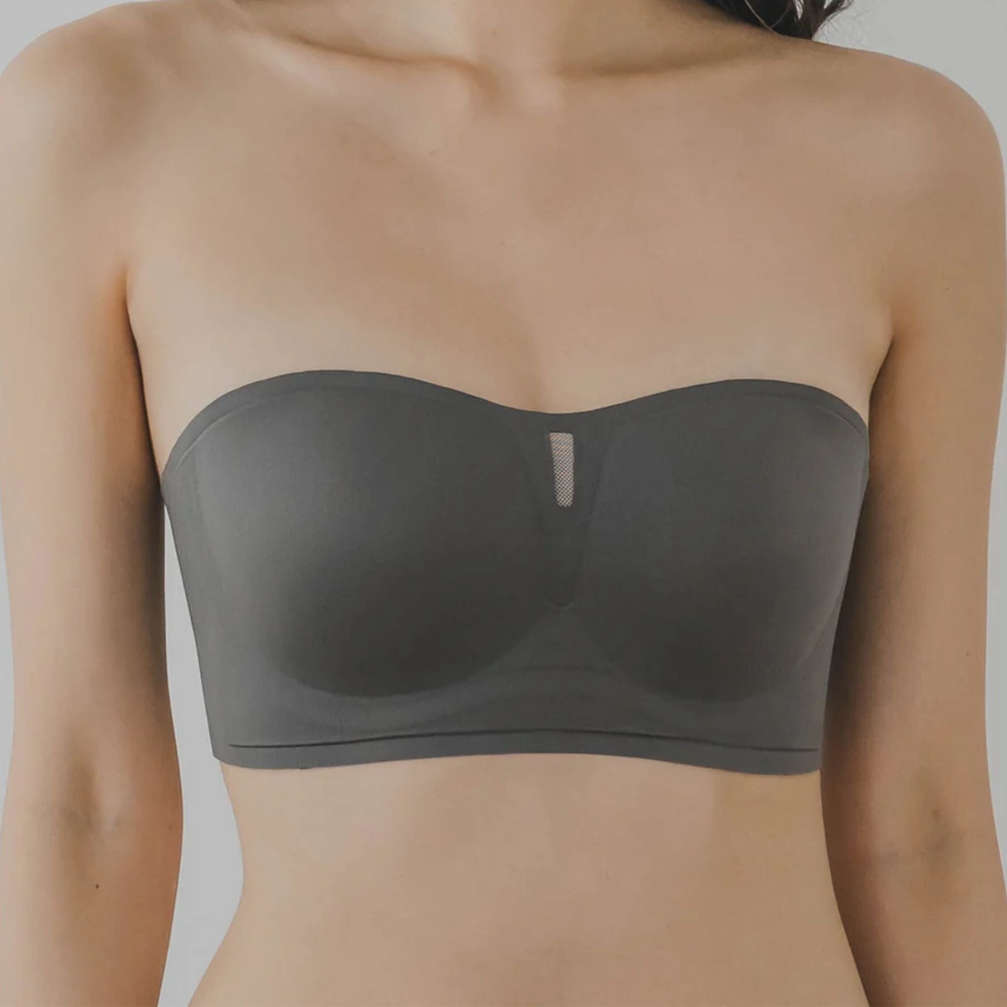 air-ee Seamless Anti-slip Strapless Bra in Charcoal (Machine Wash Edition)