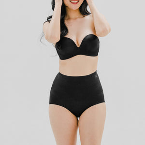 air-Shaper! No-Wedgie Super Mid-Rise Seamless Cheekie (Medium Compression) in Black