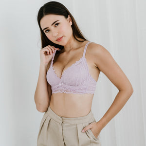 Lace Contour Super Push Up Wireless Bra in Lilac