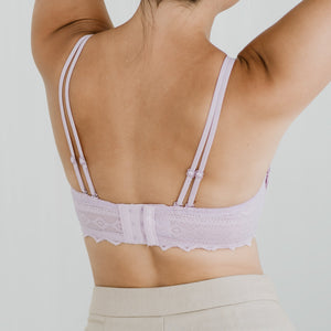 Lace Contour Super Push Up Wireless Bra in Lilac