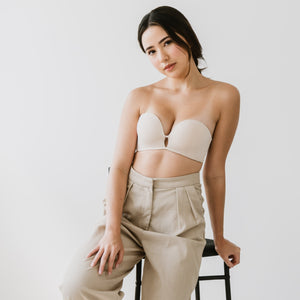 LIFT IT UP! V2.0 100% Non-Slip Super Push Up Strapless Wireless Bra in Beige Nude