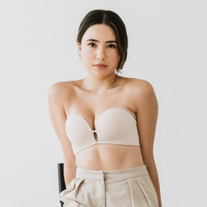 LIFT IT UP! V2.0 100% Non-Slip Super Push Up Strapless Wireless Bra in Beige Nude