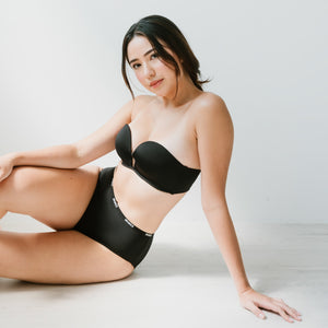 LIFT IT UP! V2.0 100% Non-Slip Super Push Up Strapless Wireless Bra in Black