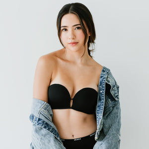 LIFT IT UP! V2.0 100% Non-Slip Super Push Up Strapless Wireless Bra in Black