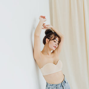 *RESTOCKED* LIVE FREE! Lightly-Lined 100% Non-Slip Strapless Wireless Bra in Nude