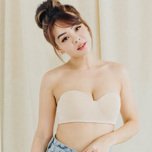 *RESTOCKED* LIVE FREE! Lightly-Lined 100% Non-Slip Strapless Wireless Bra in Nude