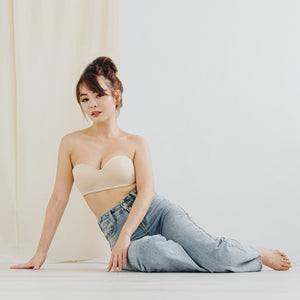 *RESTOCKED* LIVE FREE! Lightly-Lined 100% Non-Slip Strapless Wireless Bra in Nude