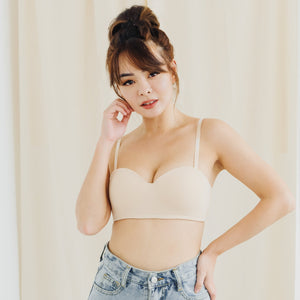 *RESTOCKED* LIVE FREE! Lightly-Lined 100% Non-Slip Strapless Wireless Bra in Nude