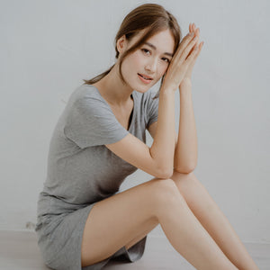 Everyday Bra-less Modal® Fabric Loungewear set in Gray (With in-built cups)