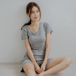 Everyday Bra-less Modal® Fabric Loungewear set in Gray (With in-built cups)