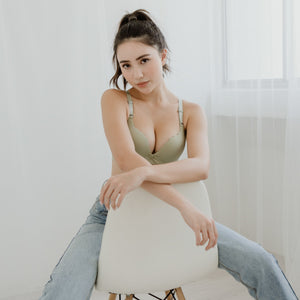 Perk Me Up! Seamless Super Push Up Wireless Bra in Matte Sage