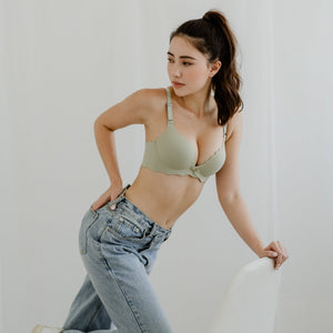 Perk Me Up! Seamless Super Push Up Wireless Bra in Matte Sage