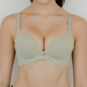 Perk Me Up! Seamless Super Push Up Wireless Bra in Matte Sage