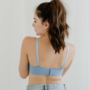 Perk Me Up! Seamless Super Push Up Wireless Bra in Matte Blue