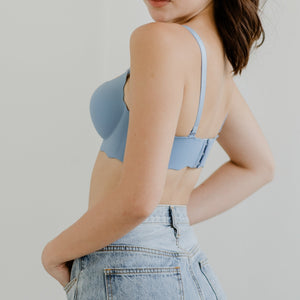 Perk Me Up! Seamless Super Push Up Wireless Bra in Matte Blue