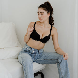 Perk Me Up! Seamless Super Push Up Wireless Bra in Matte Black