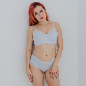 air-ee Lace Mid-Rise Seamless Cheekie in Cotton Candy Blue (Signature Edition)