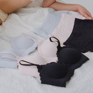 air-ee Lace Mid-Rise Seamless Cheekie in Cotton Candy Pink (Signature Edition)