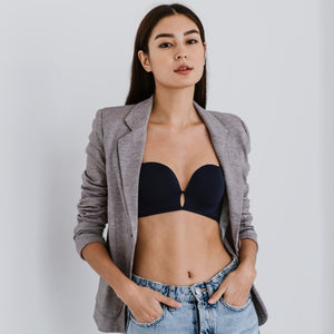 LIFT IT UP! V2.0 100% Non-Slip Super Push Up Strapless Wireless Bra in Black